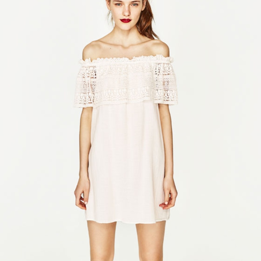 NWT ZARA CROCHET OFF SHOULDER DRESS